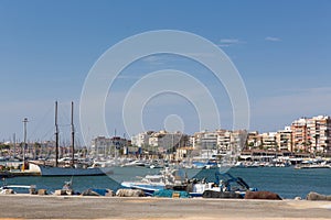 Torrevieja Spain port and marina with boats and ships