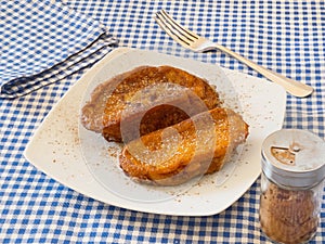 Torrijas, typical spanish sweet in Lent and Easter or Holy week. photo