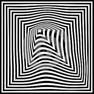 Torsion illusion pattern, optical geometric design