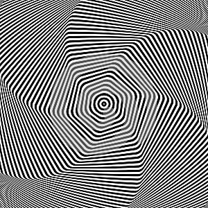 Torsion movement. Abstract op art design.