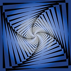 Torsion movement illusion. Abstract blue background.