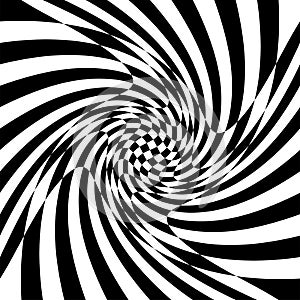 Torsion, rotary deform.gyration, revolve element.tweak converging checker, chequered pattern / background. centrifuge, spin photo