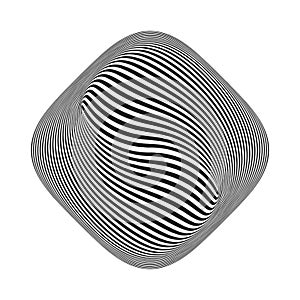 Torsion Whirl Motion and 3D Illusion in Abstract Op Art Design