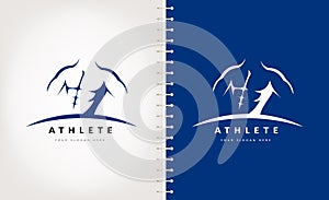 Torso athlete logo vector. Gym design. Bodybuilder logo.