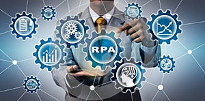 Torso Of IT Manager Activating RPA Application