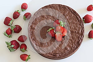 Torta caprese. Chocolate and almond cake. A yummy chocolaty flourless cake from the Capri island of Italy