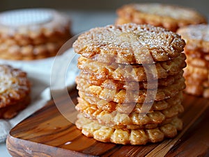 Torta de aceite is a light, crispy and flaky sweet cookie photo