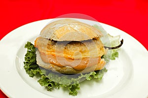 Torta de chipotle relleno, christmas food in mexico spicy food photo