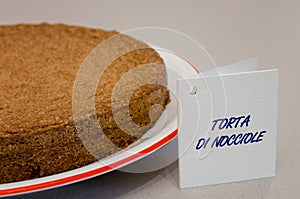 Torta di nocciole, hazelnut cake of Piedmont Italy