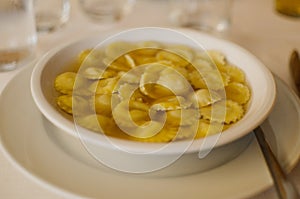 Tortellini al brodo. Tipical italian food. photo