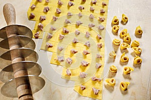 Tortellini. Bologna`s typical  fresh stuffed pasta