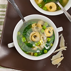 Tortellini Soup with Spinach