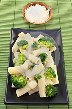 Tortiglione with broccoli cheese sauce