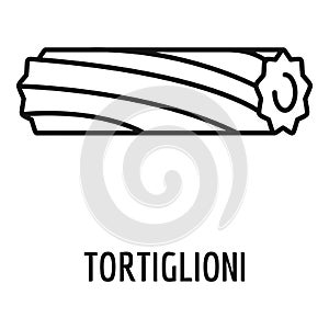 Tortiglioni pasta icon, outline style