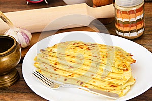 Tortilla with Cheese, Khachapuri. Georgian