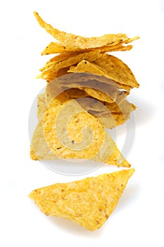 Tortilla chips isolated on white