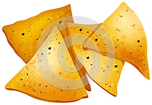 Tortilla Chips on White Background