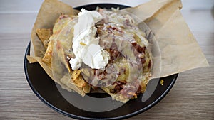 Tortilla Dip And Melted Cheese Nachos Meal