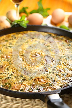 Tortilla with mushrooms