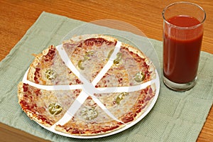 Tortilla Pizza and Juice