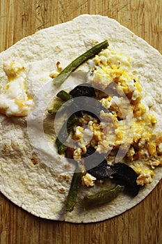 Tortilla with Scrambled Egg and Mixed Vegetables