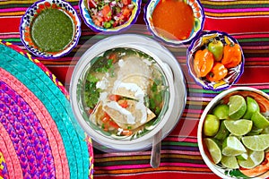 Tortilla soup and mexican chili habanero sauces