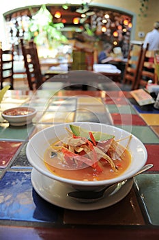 Tortilla Soup in restaurant