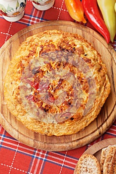 Tortilla, spanish omelet with eggs and potato