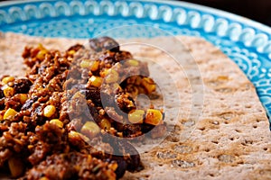 Process of prepearing burrito