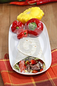 Tortilla on white plate