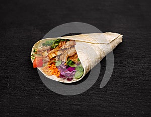 Tortilla wrap with chicken breast