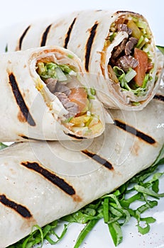 Tortilla Wrap Cut in Half