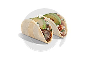 Tortilla wrap with fried chicken meat