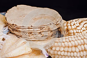 Tortillas mexicanas, corn made mexican food traditional food in mexico
