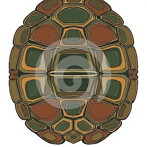 Tortoise shell. The design features interconnected polygons in shades of