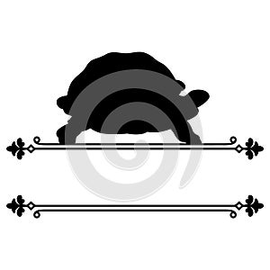 Tortoise split frame monogram EPS vector file