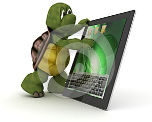 Tortoise with tablet PC