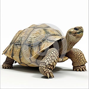 a tortoise on a white background