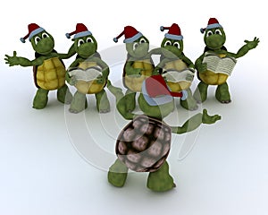 Tortoises singing christmas carols