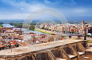 Tortosa with Cathedral from castle. Spain photo