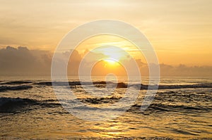 Tortuguero beach in a beautiful sunrise