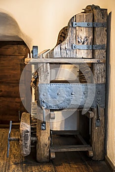 Torture Chair inside Brans Castle photo