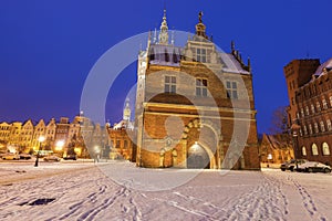 Torture chamber and Prison in Gdansk at night photo