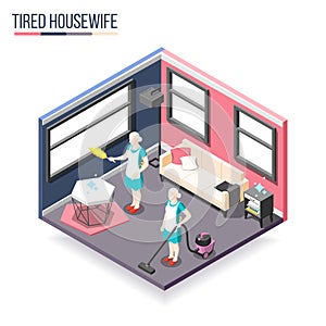 Tortured Housewife Isometric Composition