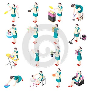Tortured Housewife Isometric Icons photo