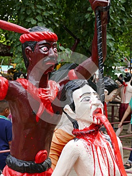 Tortured man statue