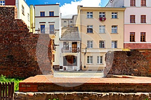 Torun. Ancient houses in the historical part of the city.