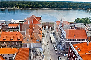 Torun old town, Sailors' gate and Vistula river