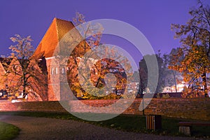 201 7.10. 20polonia,germanico cavalieri castello illuminato di notte,storico da di notte 