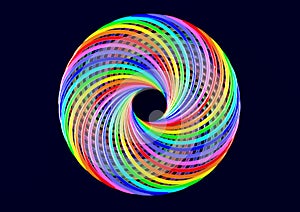 Torus of Doubly Twisted Strips - Abstract Colorful Shape 3D Illustration